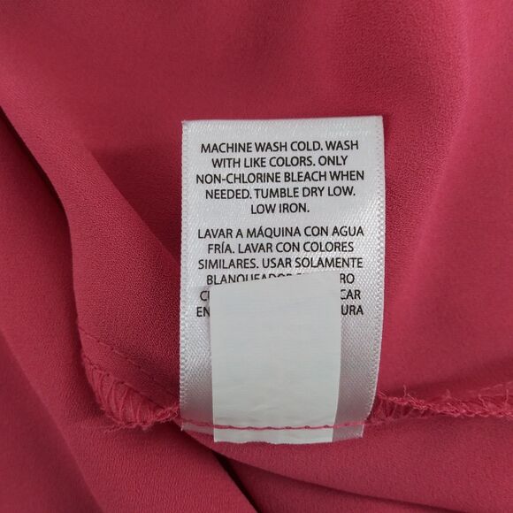 Terra & Sky Blouse Womens Size 1X Pink Keyhole Neck Balloon Sleeve Pullover Top - Picture 7 of 7